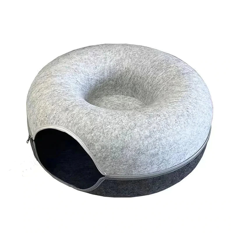 Donut Cat Bed Pet Cat Tunnel Interactive Game Toy Cat Bed Dual-Use Indoor Toy Kitten Sports Equipment Cat Training Toy Cat House