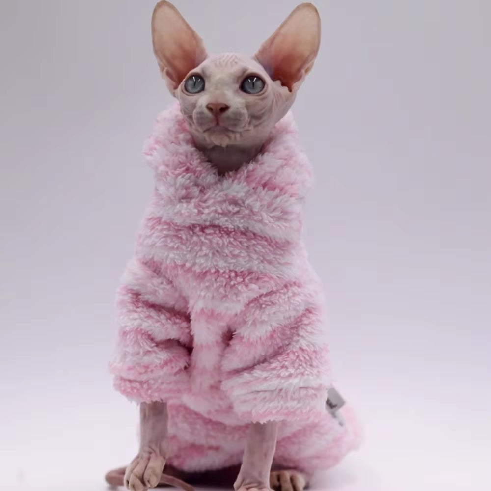 DUOMASUMI Winter Sweater for Sphynx Cat Clothes Fashion Soft Cat Clothing Comfort Thickened Hairless Cat Outfits