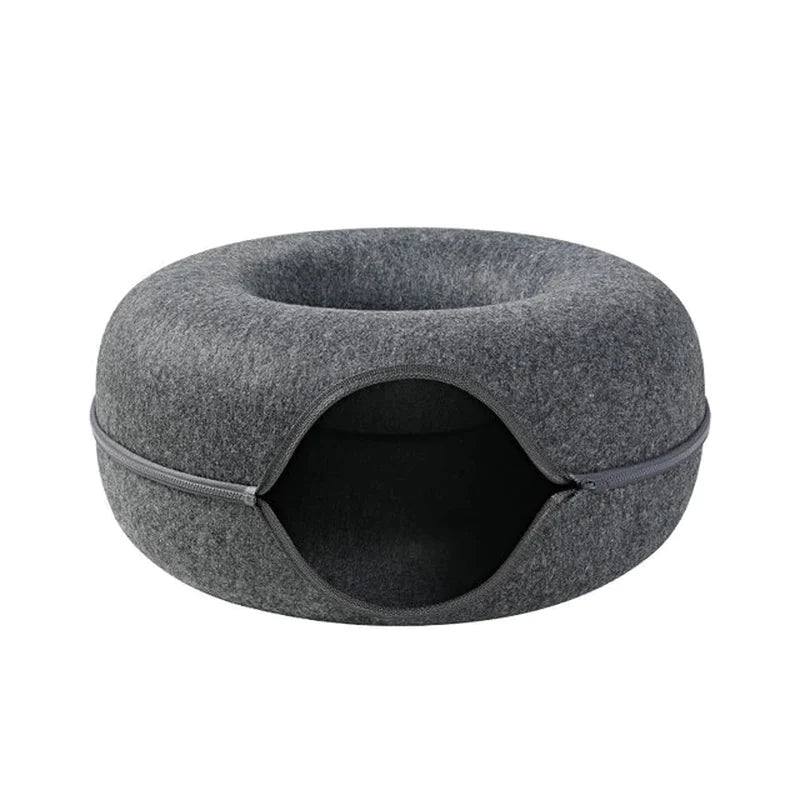 Donut Cat Bed Pet Cat Tunnel Interactive Game Toy Cat Bed Dual-Use Indoor Toy Kitten Sports Equipment Cat Training Toy Cat House