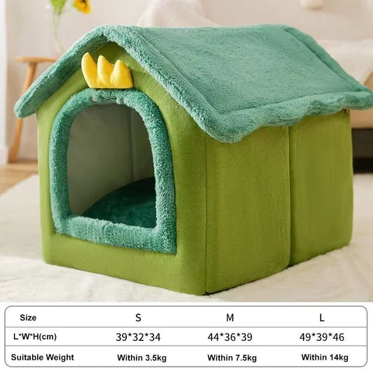 Foldable Dog House Kennel Bed Mat for Small Medium Dogs Cats Winter Warm Cat Bed Nest Pet Products Basket Pets Puppy Cave Sofa