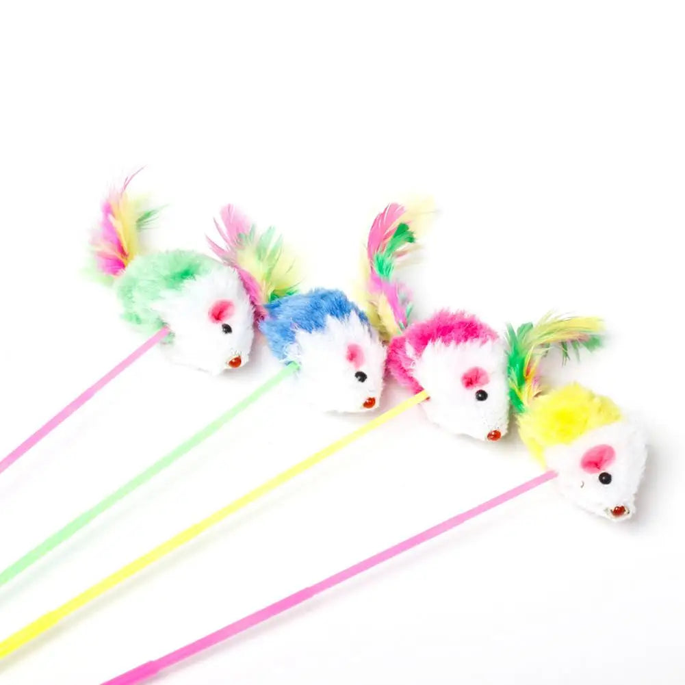 1/10 Pcs Cat Toys False Mouse Pet Cat Toys Mini Funny Playing Toys for Cats with Colorful Feather Plush Mini Mouse Toys